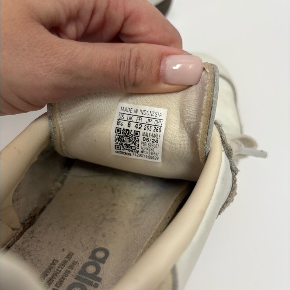 adidas Samba Leather White Brown Lace Up Rubber Outsole Womans Athletic Shoes8.5 - Picture 8 of 9